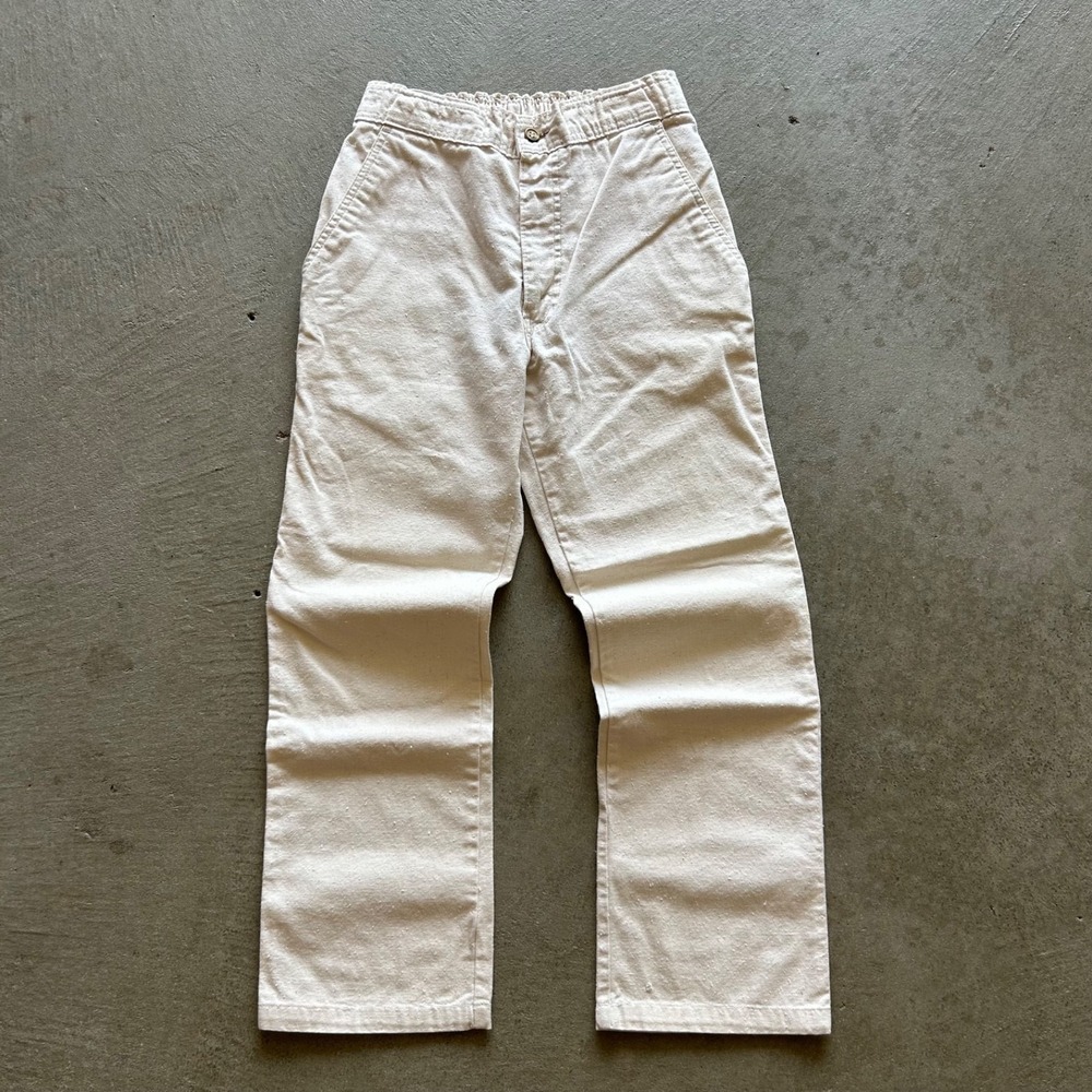 Vintage 80s Levis Canvas Pants Size 26x26 White‎ Tab Straight Leg Talon Zipper